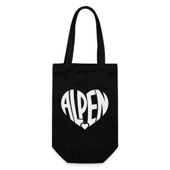 Alpen Herz-Logo - Geschenkbeutel für Flaschen - Schwarz - Vorne