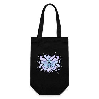 Blauer Schmetterling Spritzkunst - Geschenkbeutel für Flaschen - Schwarz - Vorne