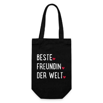 Beste Freundin der Welt - Geschenkbeutel für Flaschen - Schwarz - Vorne