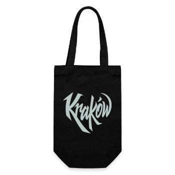 Krakow, Krakow Lettering City Vibes - Gift Bag for Bottles - black - Front