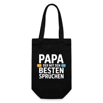 Papa Sprüche Lustig Vater Humor Geschenk - Geschenkbeutel für Flaschen - Schwarz - Vorne