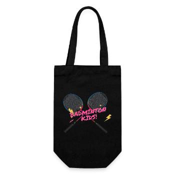 Badminton Kids Neon Schläger - Geschenkbeutel für Flaschen - Schwarz - Vorne
