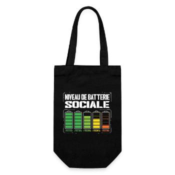 Niveau De Batterie Sociale Humour Introverti - Sac à bouteille - noir - Devant