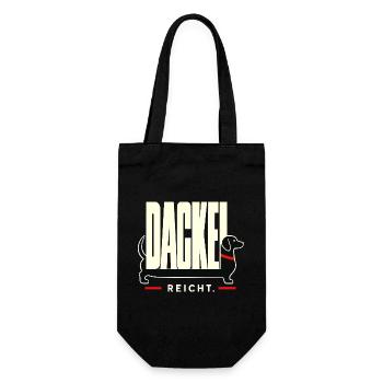 Dackel Reicht Funny Dachshund German Saying - Geschenkbeutel für Flaschen - Schwarz - Vorne