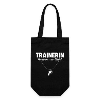 Trainerin Nerven aus Stahl Fußballtrainerin - Geschenkbeutel für Flaschen - Schwarz - Vorne