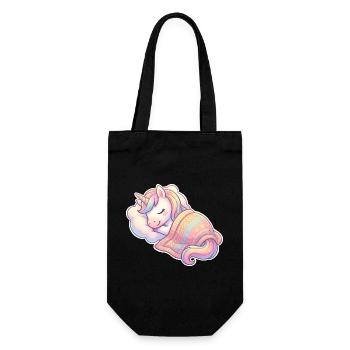 Einhorn Schlafen - Geschenkbeutel für Flaschen - Schwarz - Vorne
