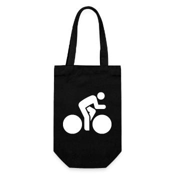 Radsportler, Fahrrad, Rennrad, Fahrradtour - Geschenkbeutel für Flaschen - Schwarz - Vorne