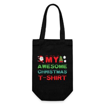 Awesome Christmas shirt - Geschenkbeutel für Flaschen - Schwarz - Vorne