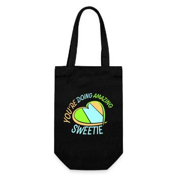 You're Doing Amazing Sweetie Lustig Ermutigend - Geschenkbeutel für Flaschen - Schwarz - Vorne