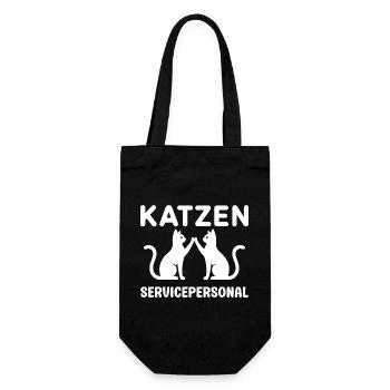 Katzen Servicepersonal lustige Katzenbesitzer  - Geschenkbeutel für Flaschen - Schwarz - Vorne