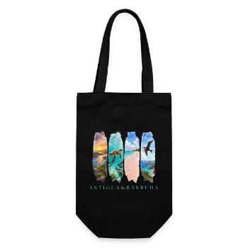 Antigua Barbuda Travel – Caribbean Beach & Sea - Gift Bag for Bottles - black - Front