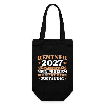 Rentner 2027 Abschiedsgeschenk Kollege - Geschenkbeutel für Flaschen - Schwarz - Vorne