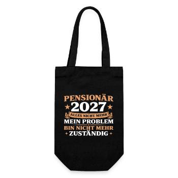 Pensionär 2027 Abschiedsgeschenk Beamter - Geschenkbeutel für Flaschen - Schwarz - Vorne