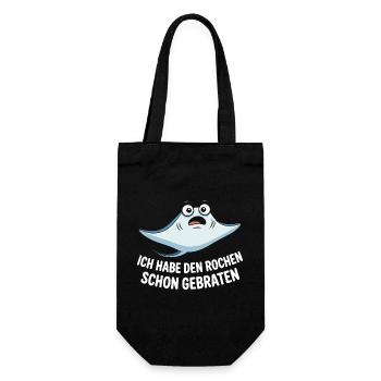 Rochen Schon Gebraten Stachelrochen Manta Rochen - Geschenkbeutel für Flaschen - Schwarz - Vorne