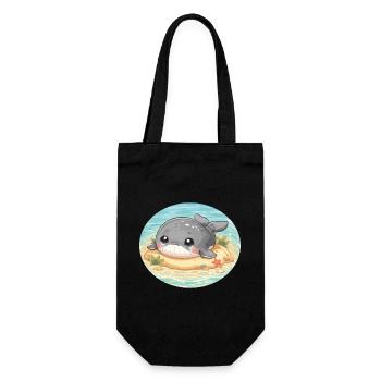 Baleine sur un banc de sable en mer - Sac à bouteille - noir - Devant