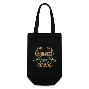 Hike Your Way Wandern Berge Outdoor Geschenk - Geschenkbeutel für Flaschen - Schwarz - Vorne