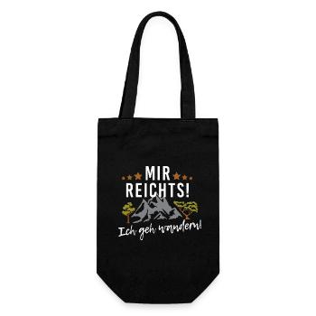 Mir reichts! Ich geh wandern! Ab in die Berge - Geschenkbeutel für Flaschen - Schwarz - Vorne