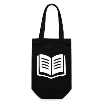 Buch Bücher lesen Geschenk - Geschenkbeutel für Flaschen - Schwarz - Vorne