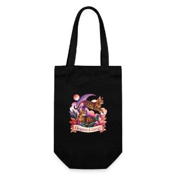 Aesthetic Bengal Cats Art - Gift Bag for Bottles - black - Front