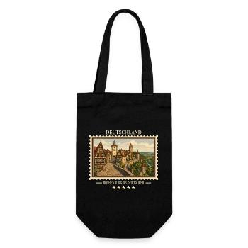 Deutschland Rothenburg ob der Tauber Vintage Reise - Geschenkbeutel für Flaschen - Schwarz - Vorne