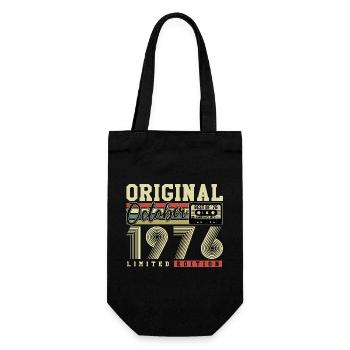 Original October 1976 – 50th Birthday Retro - Gift Bag for Bottles - black - Front