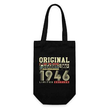 Original October 1946 – 80th Birthday Retro - Gift Bag for Bottles - black - Front