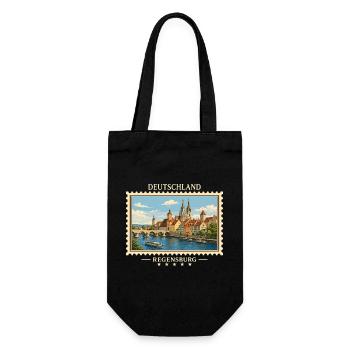 Deutschland Regensburg Vintage Reisemarke - Geschenkbeutel für Flaschen - Schwarz - Vorne
