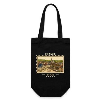 Frankreich Dijon Vintage Reisemarke - Geschenkbeutel für Flaschen - Schwarz - Vorne