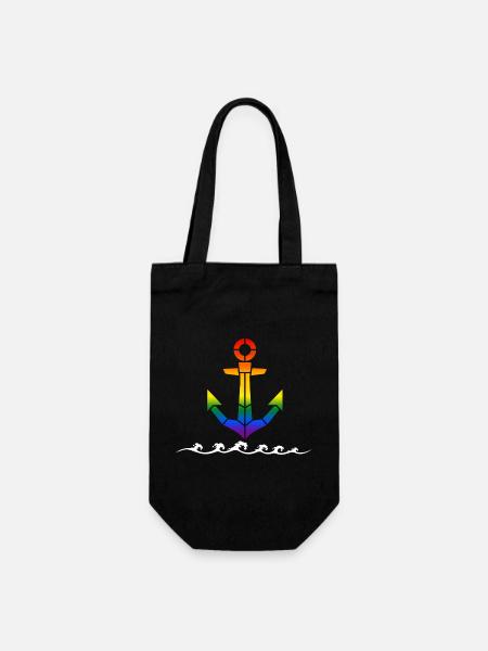 LGBTQ Anker Nordsee - Geschenkbeutel für Flaschen - Schwarz