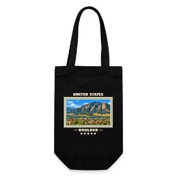 Vereinigte Staaten Boulder Vintage Reisemarke - Geschenkbeutel für Flaschen - Schwarz - Vorne