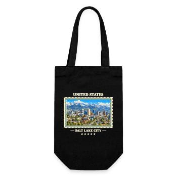 Vereinigte Staaten Salt Lake City Vintage Marke - Geschenkbeutel für Flaschen - Schwarz - Vorne