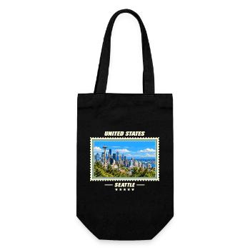 Vereinigte Staaten Seattle Vintage Reisemarke - Geschenkbeutel für Flaschen - Schwarz - Vorne