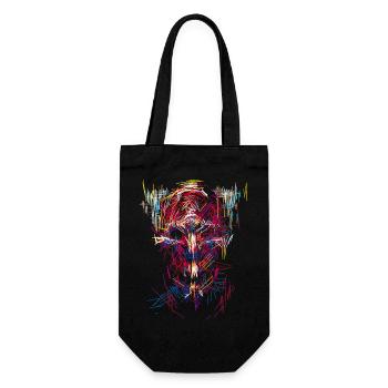 Halloween Teufel / Abstrakt - Geschenkbeutel für Flaschen - Schwarz - Vorne