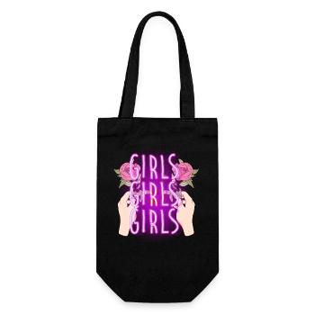 Woman power, neon - Gift Bag for Bottles - black - Front