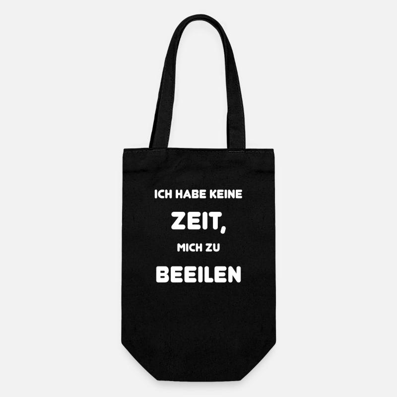 Jeg har ikke tid til at skynde mig - Gavepose til flasker - sort