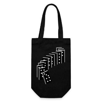 tile-based game with dominoes - Gift Bag for Bottles - black - Front