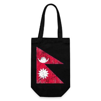 Nepal flag flag Fahne Flagge drapeau bandera - Gift Bag for Bottles - black - Front