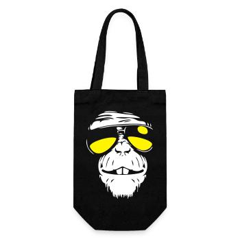 Cool Monkey - Coole Affe - Geschenkbeutel für Flaschen - Schwarz - Vorne