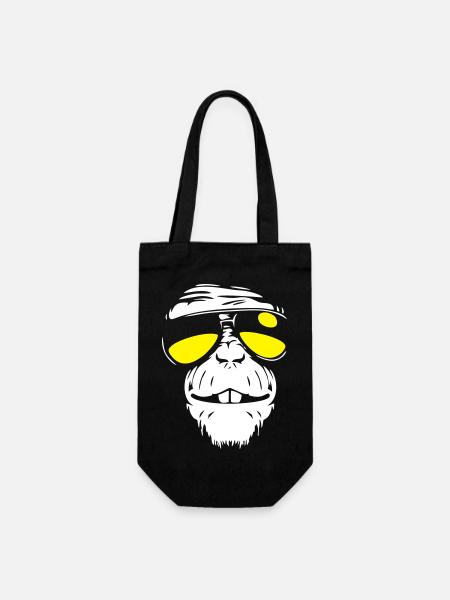 Cool Monkey - Coole Affe - Gift Bag for Bottles - black