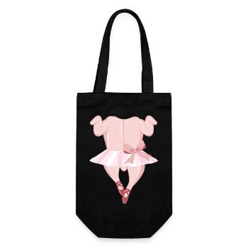 Ballerina Brathähnchen mit Tütü und Ballettschuhe - Geschenkbeutel für Flaschen - Schwarz - Vorne