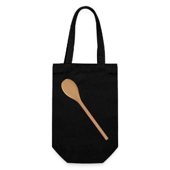 Wooden spoons Cooking spoons for your own texts and recipes - Gift Bag for Bottles - black - Front
