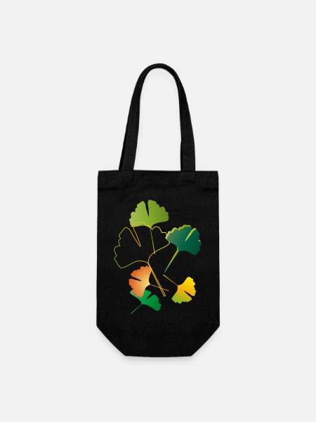 feuilles de ginkgo automnales parfois seulement des contours - Sac à bouteille - noir