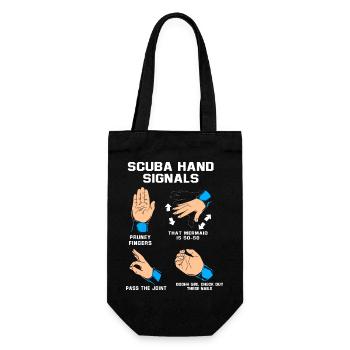 Taucher Handzeichen Scuba Diving - Geschenkbeutel für Flaschen - Schwarz - Vorne
