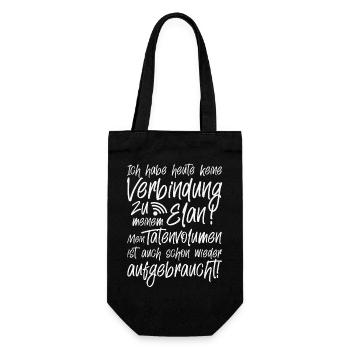 Keine Verbindung zu Elan Tatenvolumen aufgebraucht - Geschenkbeutel für Flaschen - Schwarz - Vorne