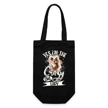 Owl Owls Funny Saying - Gift Bag for Bottles - black - Front