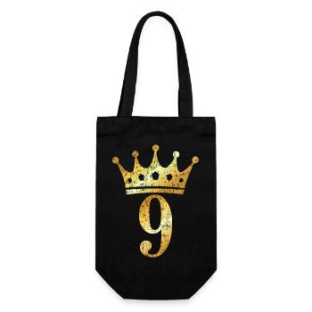 Couronne numéro 9 (jaune doré vintage) 9ème anniversaire - Sac à bouteille - noir - Devant