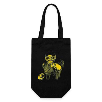 Yellow Blue Football Star Index Finger - Gift Bag for Bottles - black - Front