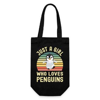 Pinguin Pinguine - Geschenkbeutel für Flaschen - Schwarz - Vorne