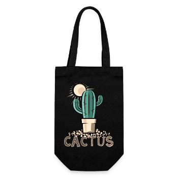 cactus kaktus kakteen symbol Sonne Wüste Sand - Geschenkbeutel für Flaschen - Schwarz - Vorne