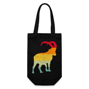 Steinbock, Wandern, Berge - Geschenkbeutel für Flaschen - Schwarz - Vorne